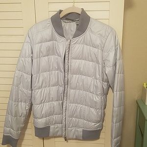 Athleta silver/grey puffy down coat